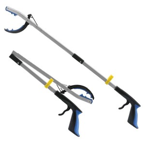 Long 110cm/45in Folding Blue Litter Picker Grabber