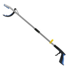 Long 110cm/45inch Folding Blue Litter Picker Grabber